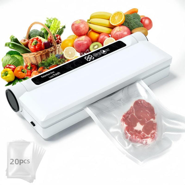 Vacuum Sealer Machine for Food, 75KPA Strong Suction, Moist/Dry Modes, 20 Vacuum Seal Bags for Food, Digital Countdown Timer, Compact Lightweight,With Starter Kits(White) 4.84.8 Out of 5 Stars (95)